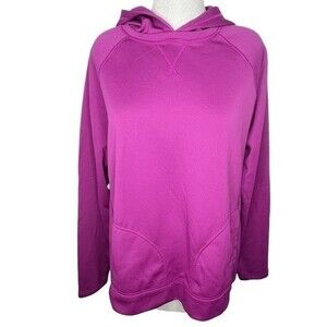 Eddie Bauer Travex Hooded Sweatshirt sz XL * Magenta Hoodie Travel Cozy Warm
